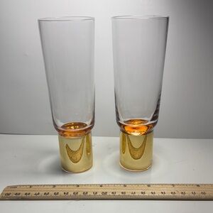 Gorgeous vintage Sagaform Club Gold Champagne Glasses x2